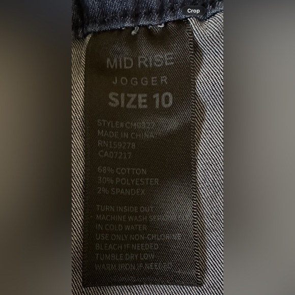 Jean Joggers for Women Denim Ripped Loose High Waisted Stretch Drawstring. Sz 10 - Picture 10 of 11